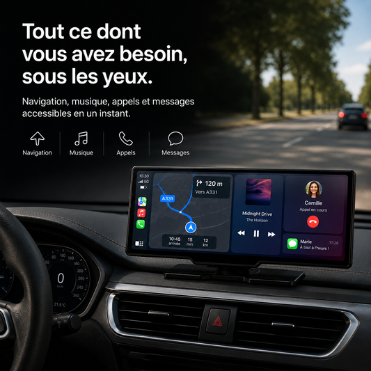 Écran tactile NEXDRIVE CarPlay Vision avec Apple CarPlay et Android Auto