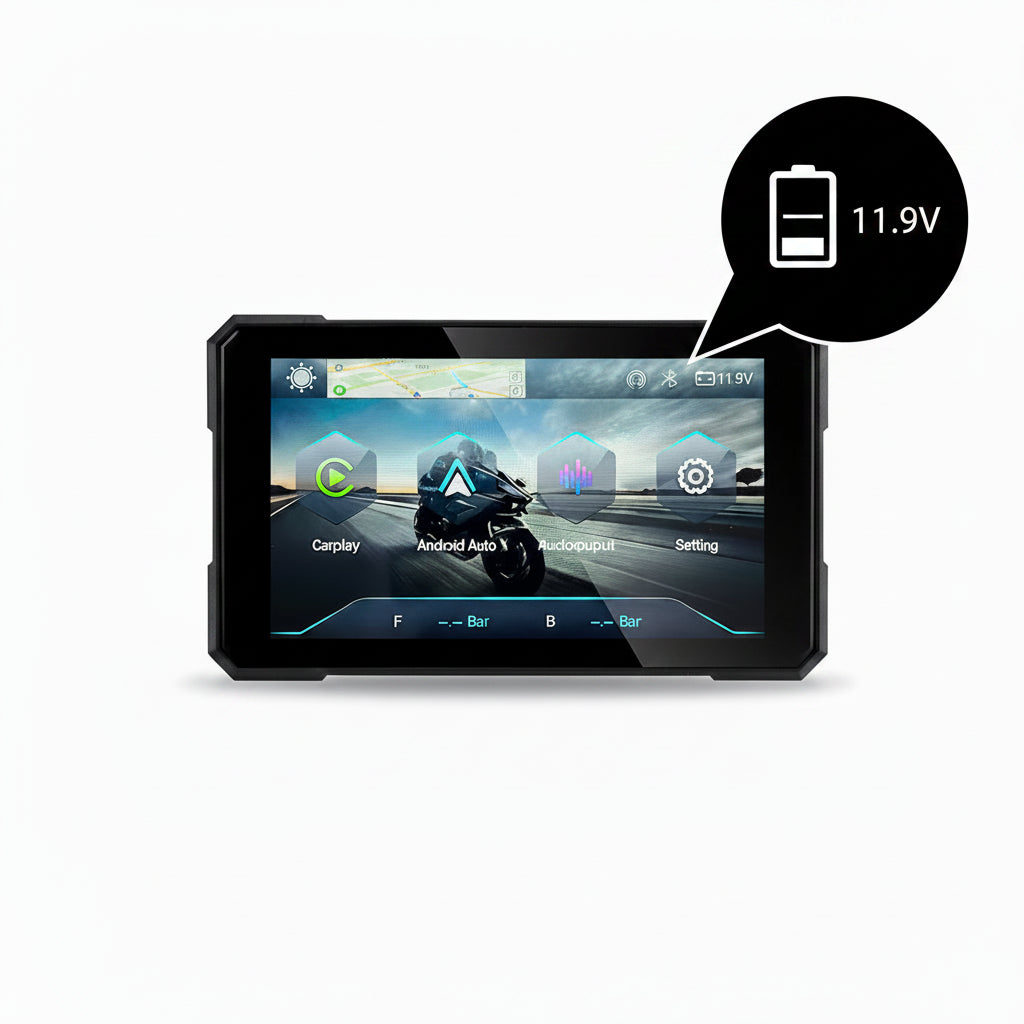 Écran GPS Moto 5" – Apple CarPlay & Android Auto | Étanche IPX7 | Détachable Anti-vol