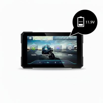 Écran GPS Moto 5" – Apple CarPlay & Android Auto | Étanche IPX7 | Détachable Anti-vol
